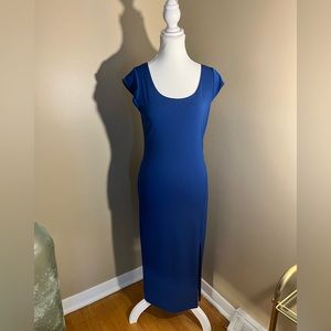 Body Central Royal‎ Blue Cap Sleeve Split Bodycon Dress Stretchy